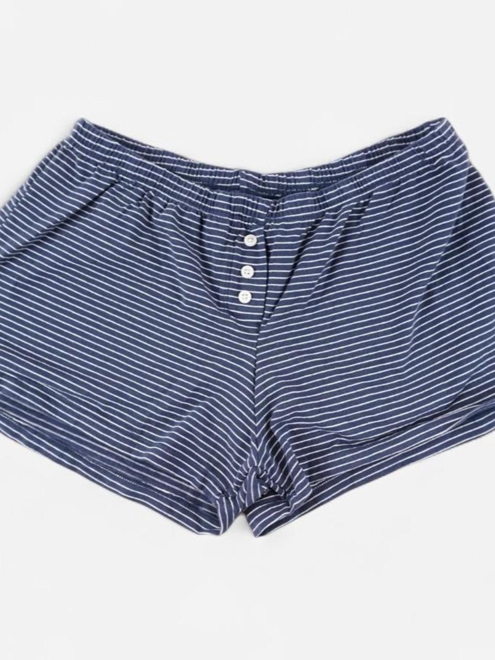 Brandy Melville Navy & White Striped High-Waist Lounge Shorts